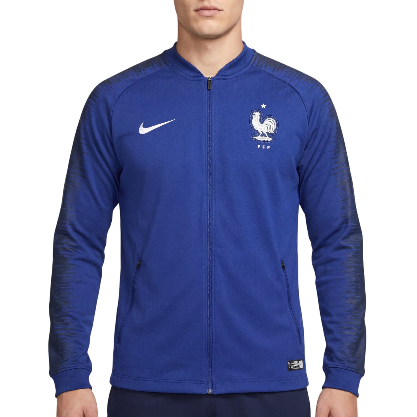 Blaue Nike Frankreich Trainingsjacke (L)