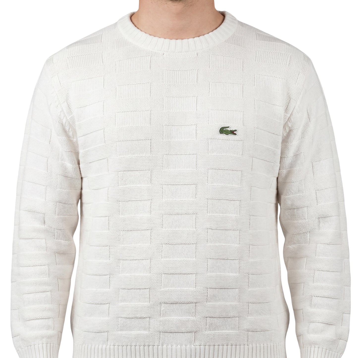 Weißer Lacoste Pullover (XL)