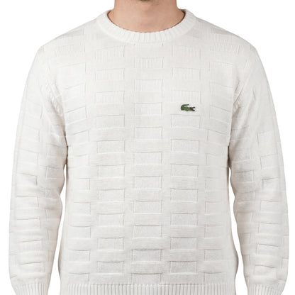 Weißer Lacoste Pullover (XL)