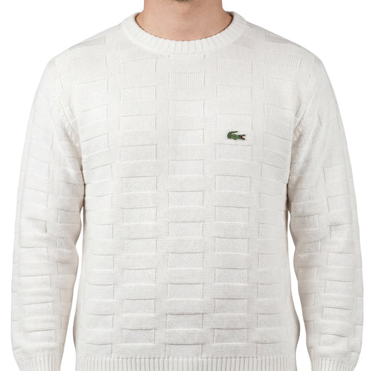 Weißer Lacoste Pullover (XL)