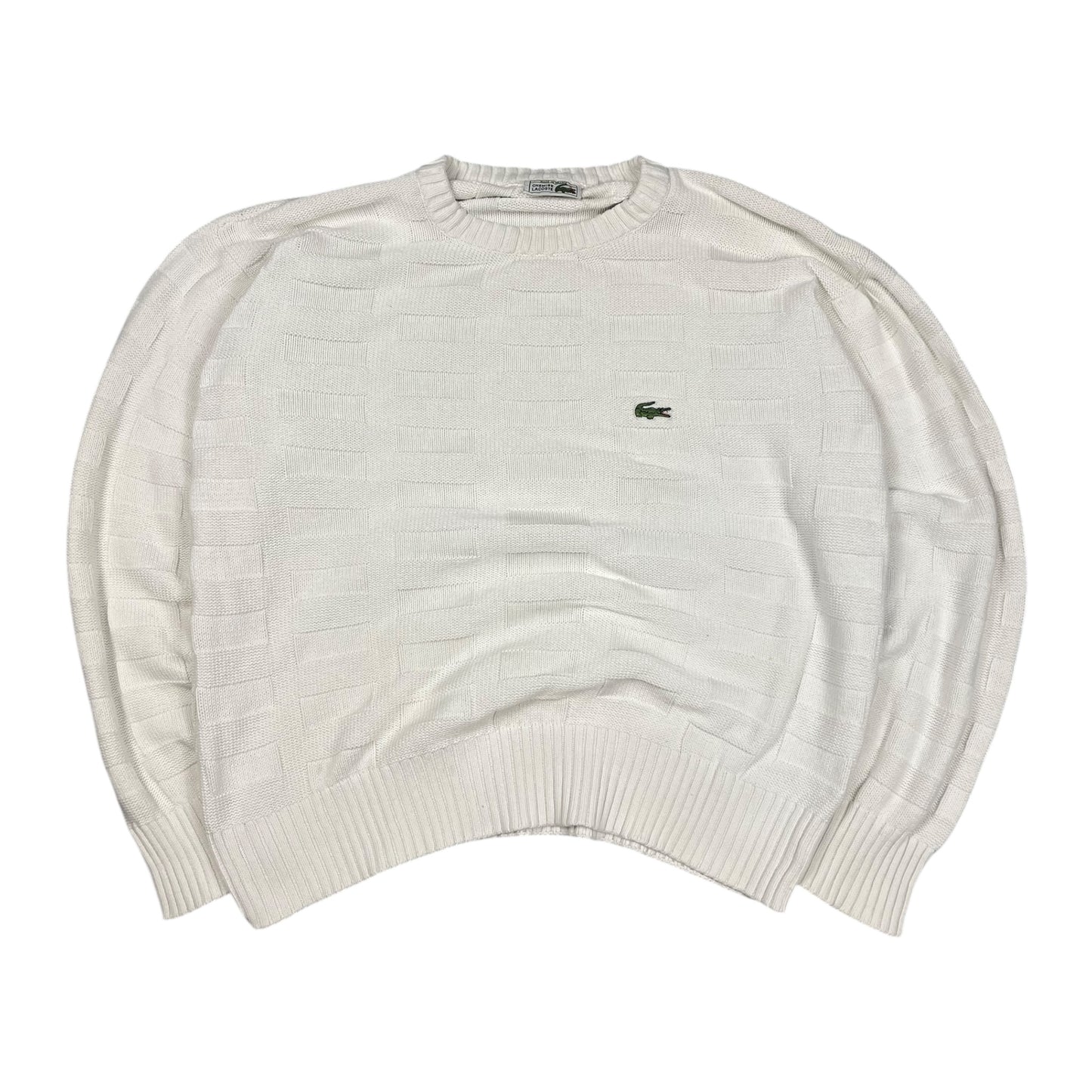 Weißer Lacoste Pullover (XL)