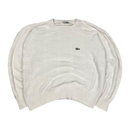 Weißer Lacoste Pullover (XL)