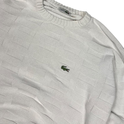 Weißer Lacoste Pullover (XL)